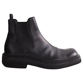 Prada Lederstiefel Schwarz Herren Größe 42 Schwarz