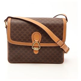 Céline Bolsa de Ombro Celine Macadam Marrom Bege