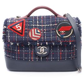Sac à épaule/Sac à main Chanel Airline Multicolore Bordeaux Bleu Marine