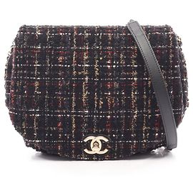 Bolsa de Ombro Chanel Coco Mark Preto Multicor