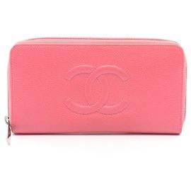 Cartera larga Chanel Coco Mark Round Rosa Rosa