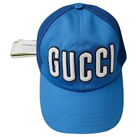 Boné Gucci em algodão e nylon Azul