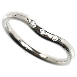 Tiffany & Co. 18K White Gold Curved Band Diamond Ring Other