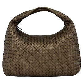 Bottega Veneta Hobo Intrecciato Leather Handbag Brown