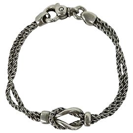 Tiffany & Co Pulseira Tiffany Double Rope Center Knot Prata