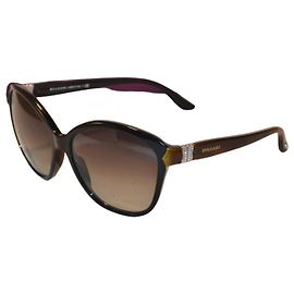 Bulgari Bvlgari 8092-B Oversized Sunglasses Brown Black