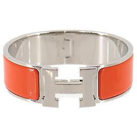 Hermès Hermes Clic Clac H Bangle Silvery Orange