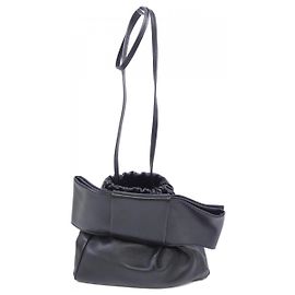 Borsa a tracolla in pelle Jil Sander BOW RIBBON Nero