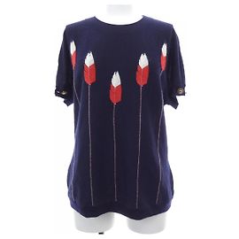 Chanel P49678K06251 Maglia in seta e cashmere Blu Blu navy