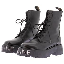 Bottines ranger en cuir noir Céline Taille 37 Noir
