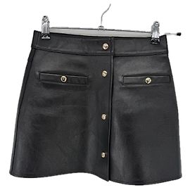 Maje Minigonna in pelle nera Nero
