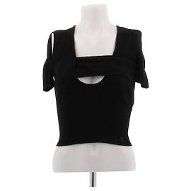 Courreges Schwarzes Viscose Top Schwarz