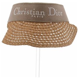 Visière Dior en raphia beige Beige