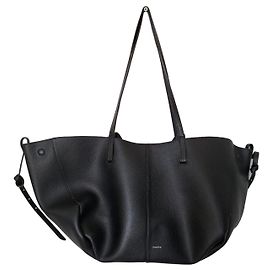 Polène Cyme Tote Bag - Black Grained Leather Black