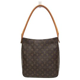 Bolso de hombro Louis Vuitton Monogram Looping GM M51145 Castaño
