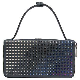 Christian Louboutin Panettone Spikes XL Navy Long Wallet Navy blue