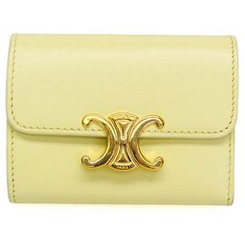 Céline Portefeuille compact Triomphe Celine en jaune Jaune