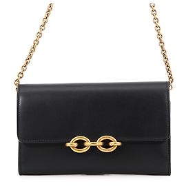 Yves Saint Laurent Chain Shoulder Wallet Black