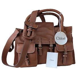 Chloé Edith Medium Bolsa de Couro Marrom Marrom