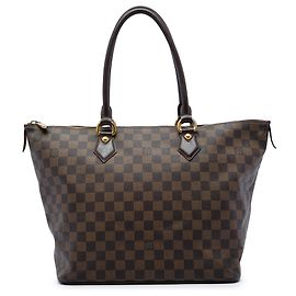 Louis Vuitton Marrom Damier Ebene Saleya MM Marrom