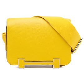 Hermès Geta en chevre Mysore amarillo Amarillo