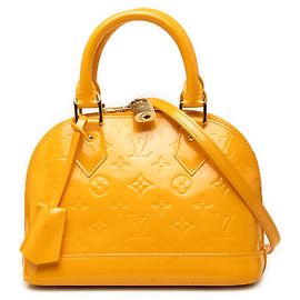 Louis Vuitton Alma BB en Monogram Vernis amarillo Amarillo Mostaza