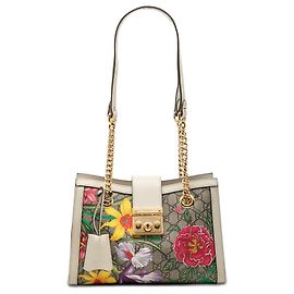 Tote Gucci Beige Small GG Supreme Flora Padlock Beige