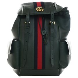 Mochila Gucci Green Large em couro de bezerro Web Ophidia Verde Verde escuro