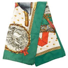 Lenço de seda Hermès Green Napoleon 90 Verde