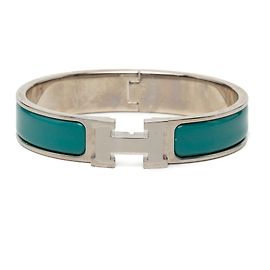 Bracciale Hermès Blue Narrow Enamel Clic H PM Blu Turchese
