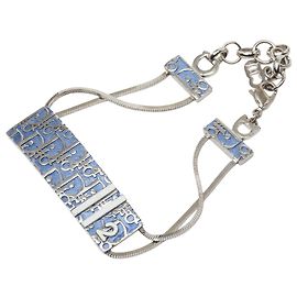 Pulseira Diorissimo Trotter 2 ID Plate em latão prateado e esmalte Dior Outro