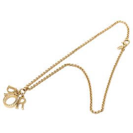 Collier pendentif logo strass plaqué or Gold Gold de Dior Doré