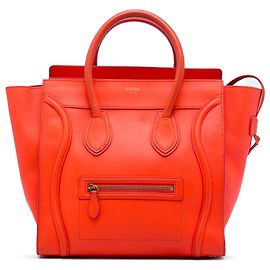 Céline Sac cabas Celine Orange Mini en cuir lisse de veau Rouge Orange