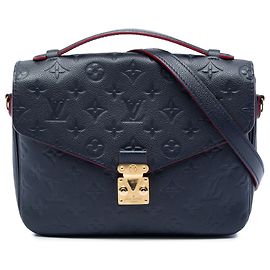Louis Vuitton Pochette Metis em couro Monogram Empreinte azul Azul Azul marinho
