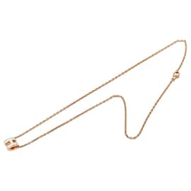 Collana con pendente Hermès Mini Pop H in smalto placcato oro rosa e rosa Rosa Altro