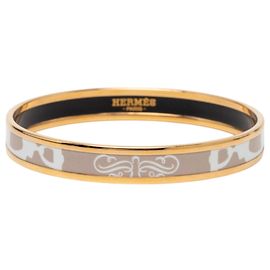 Pulseira Hermès Brown Narrow Brides de Gala Tattoo Enamel 65 Marrom Taupe