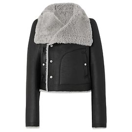 Rick Owens Reversible Leather and Shearling Jacket Black