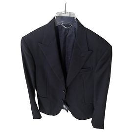 Louis Vuitton Black Wool Single-Breasted Suit Jacket Blue
