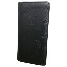 Louis Vuitton Monogram Shadow Portefeuille Brazza Long Wallet Black
