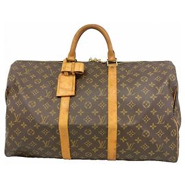 Louis Vuitton Boston Monogram Keepall 50 Marrom