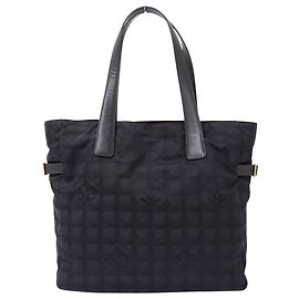 Chanel Black Nylon Tote Bag with Gold Hardware Black