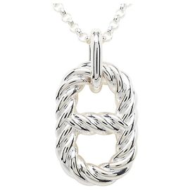 Hermès Colar com pingente Hermes Chaine d'Ancre Area II Twist GM Prata