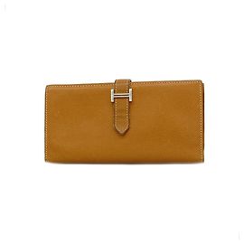 Hermès Hermes Tri-fold Long Wallet in Gold Epsom Leather Golden