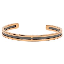 Bulgari Bracciale charm in oro rosa 18K e ceramica nera Bvlgari Nero D'oro