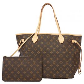 Louis Vuitton Monogram Neverfull MM Tote Bag Braun