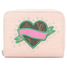 Portefeuille de pièces Louis Vuitton Epi Zippy Marron Rose