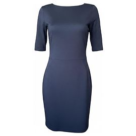 Filippa K Navy Blue Viscose Blend Sheath Dress Dark blue