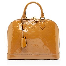 Louis Vuitton Monogram Vernis Alma PM Satchel Braun
