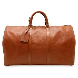 Louis Vuitton Epi Leather Keepall 50 Boston Bag Brown