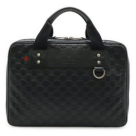 Gucci Rubber Leather PC Case Business Bag Black